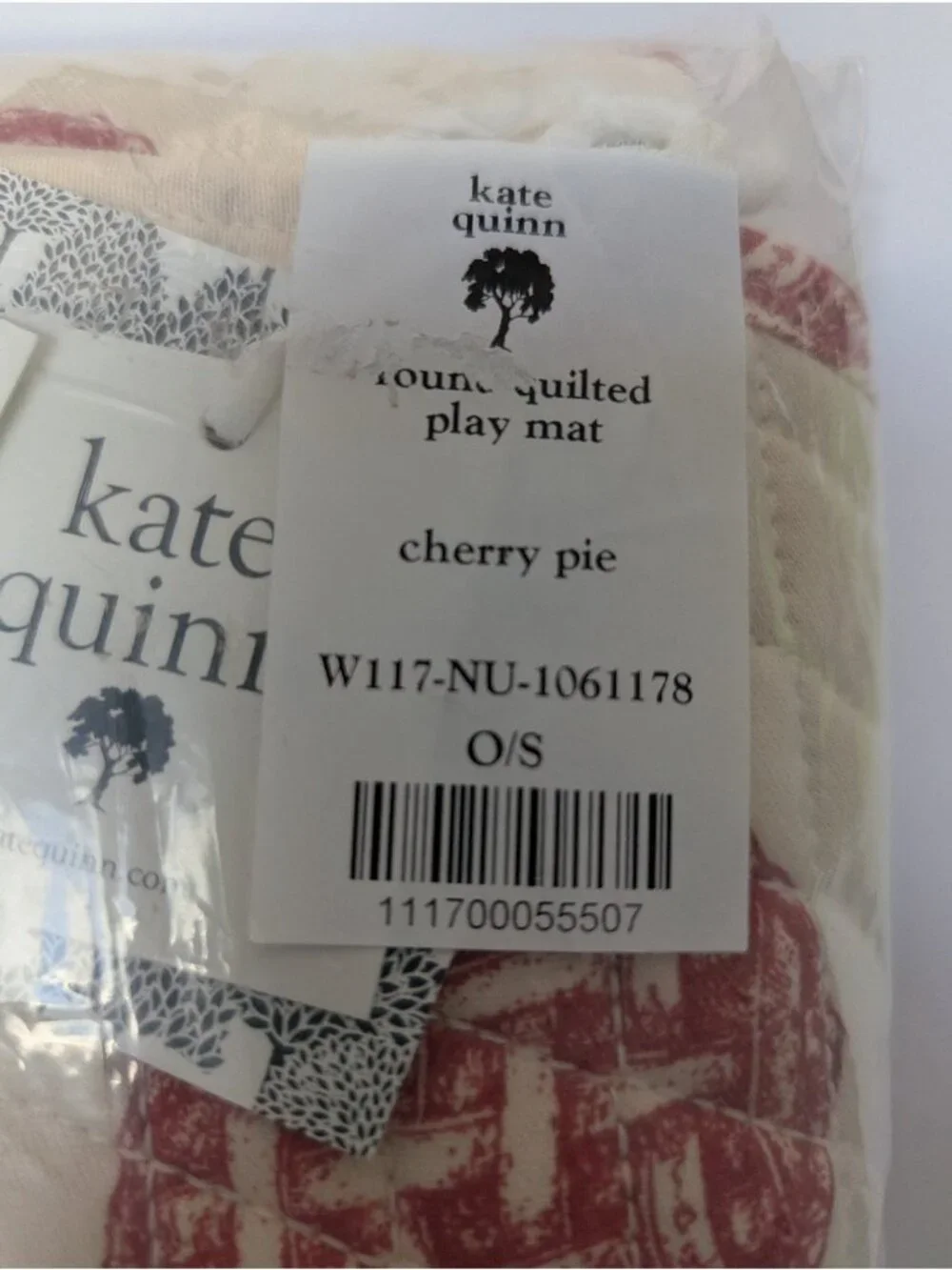 Kate Quinn Organic Cotton Cherry Pie Round Quilted Playmat